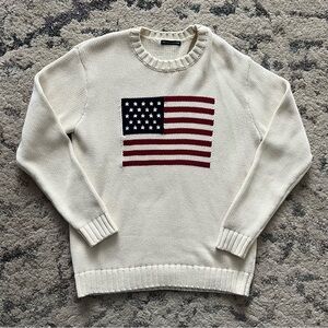 Brandy Melville USA American Flag Cableknit Sweater